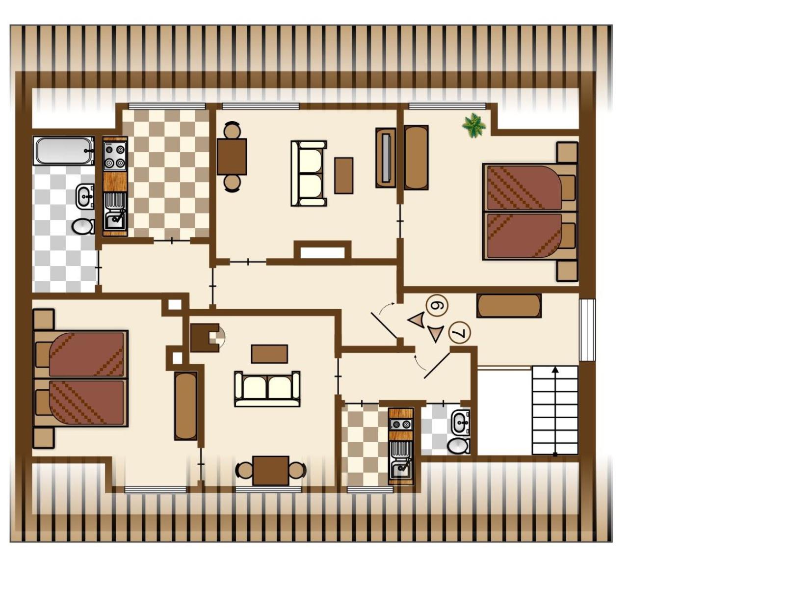 Etagengrundriss 3. Obergeschoss Mehrfamilienhaus Stuttgart-Zuffenhausen