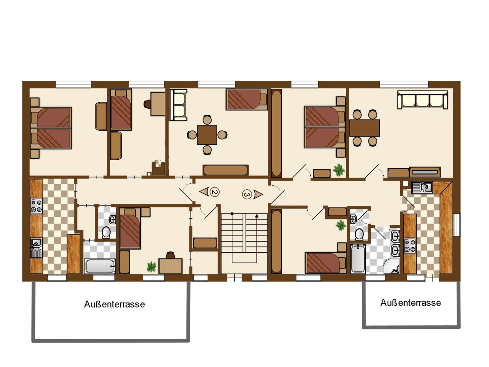 Etagengrundriss 1 Obergeschoss Mehrfamilienhaus Stuttgart-Zuffenhausen